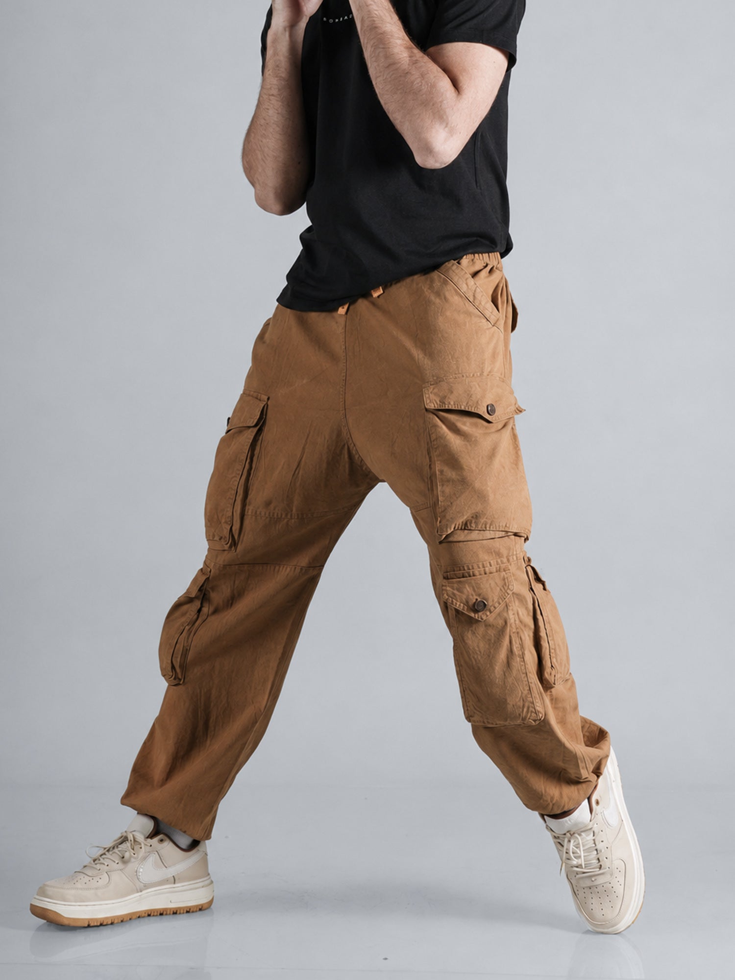 Camel Tan Oversized Pockets Cargo Max Hoppers