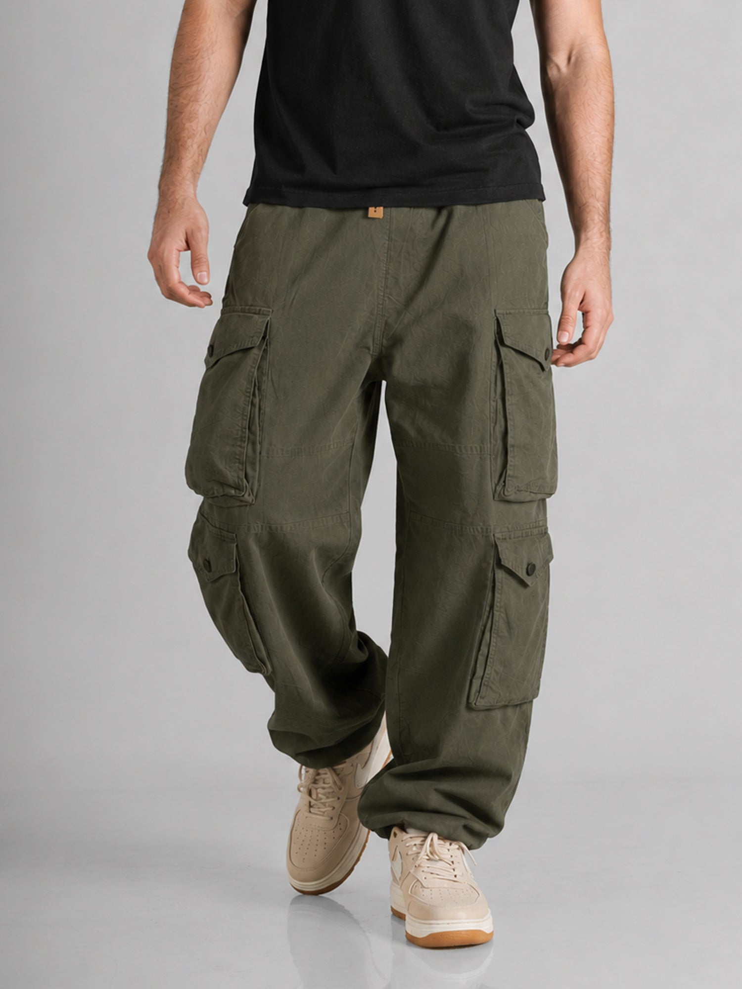 Olive Oversized Pockets Cargo Max Hoppers