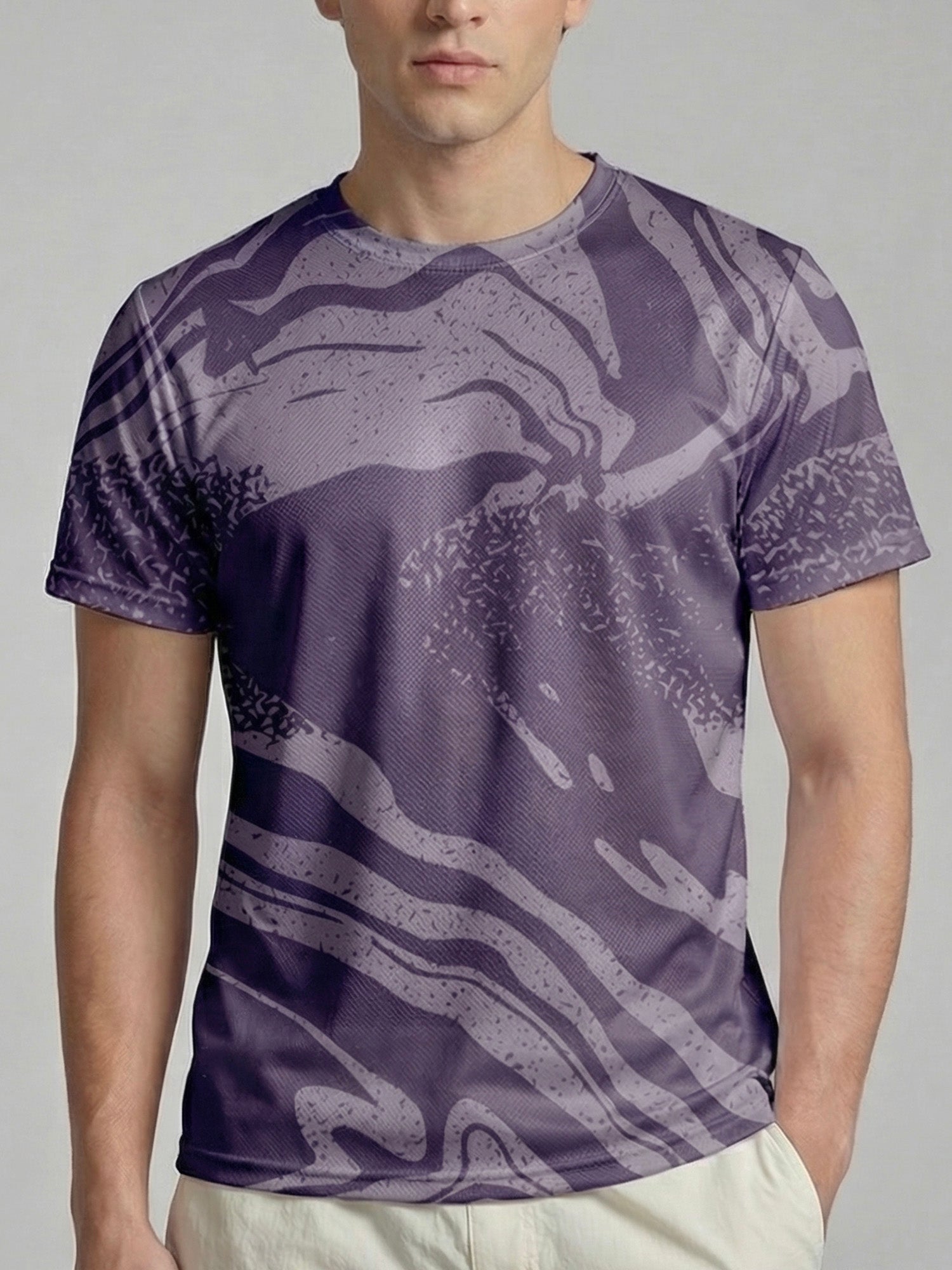 Purple Waves: Active Mesh T-shirt