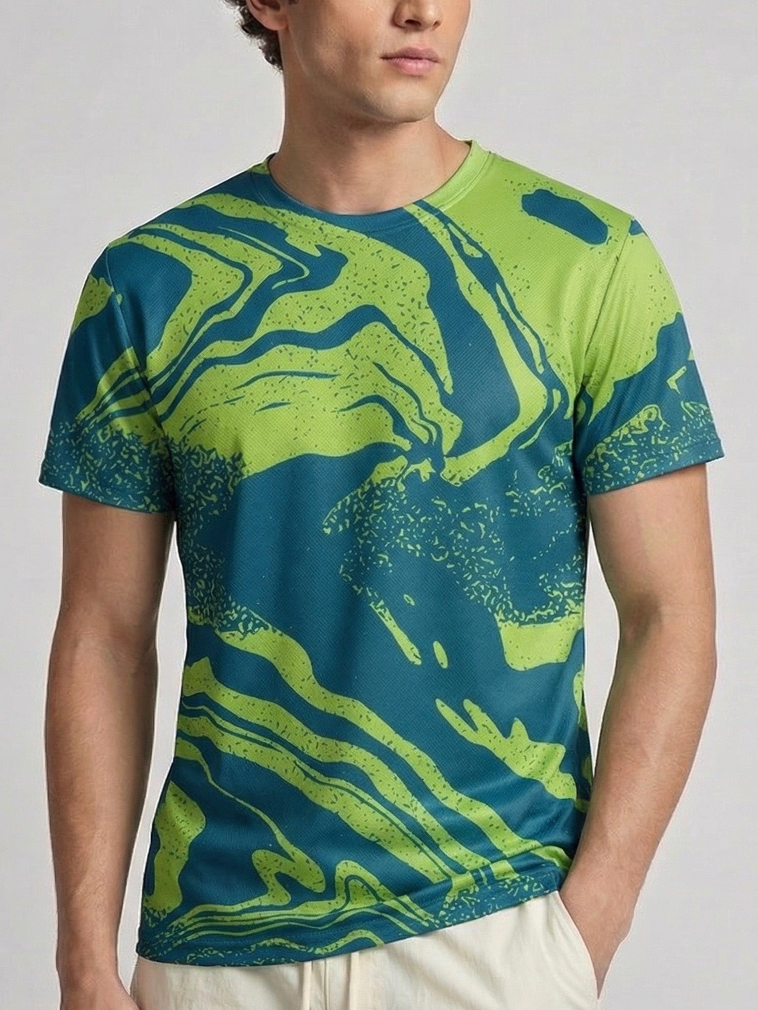 Lemon Waves: Active Mesh T-shirt