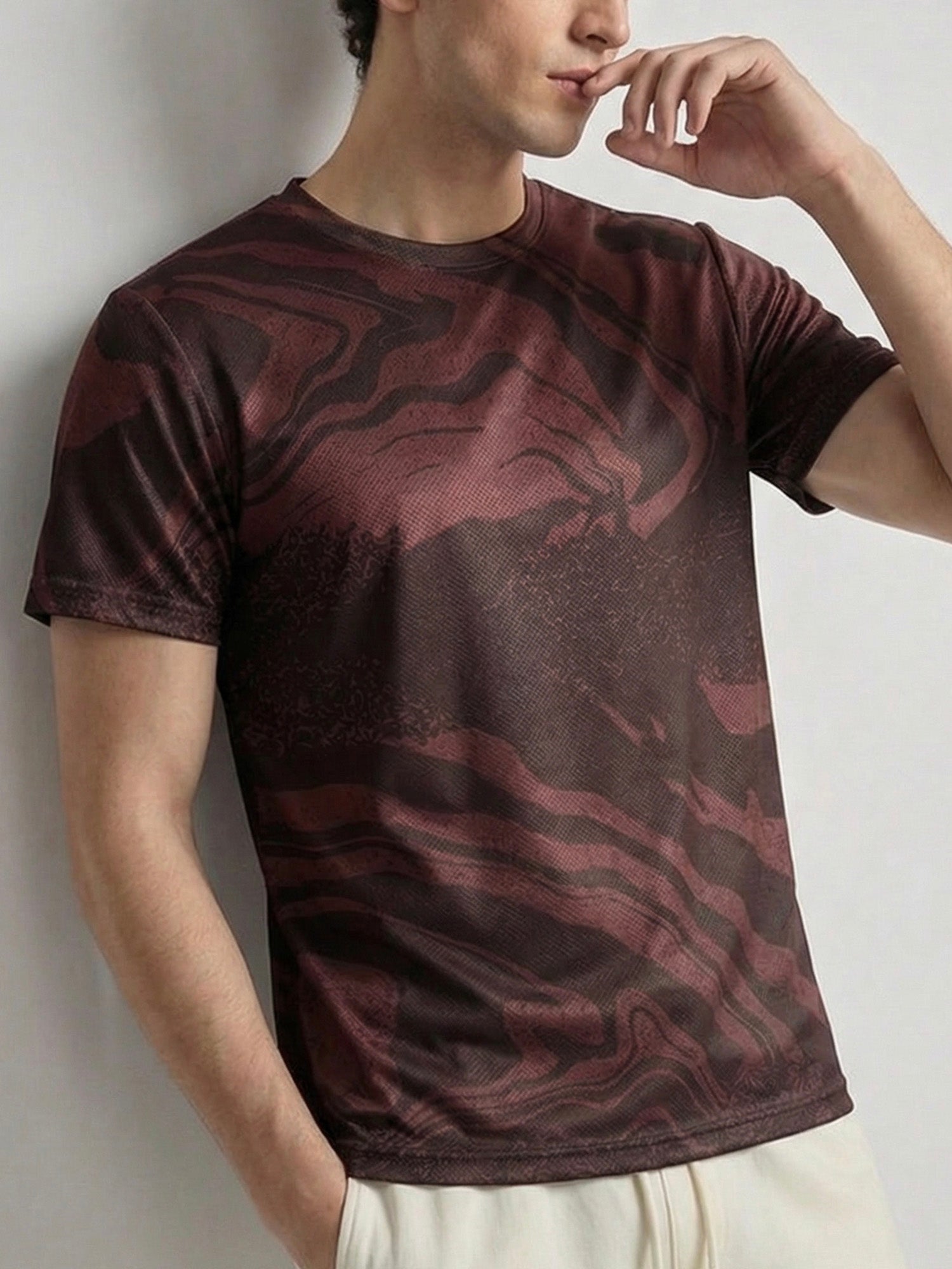 Earthy Waves: Active Mesh T-shirt