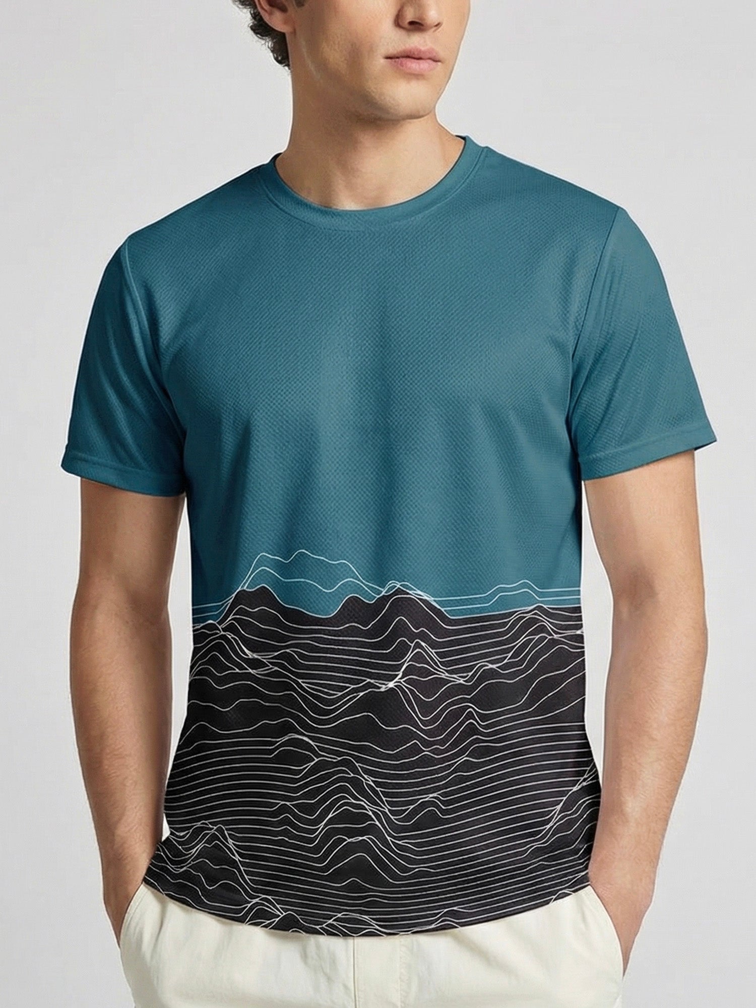 Teal Ridge: Active Mesh T-shirt