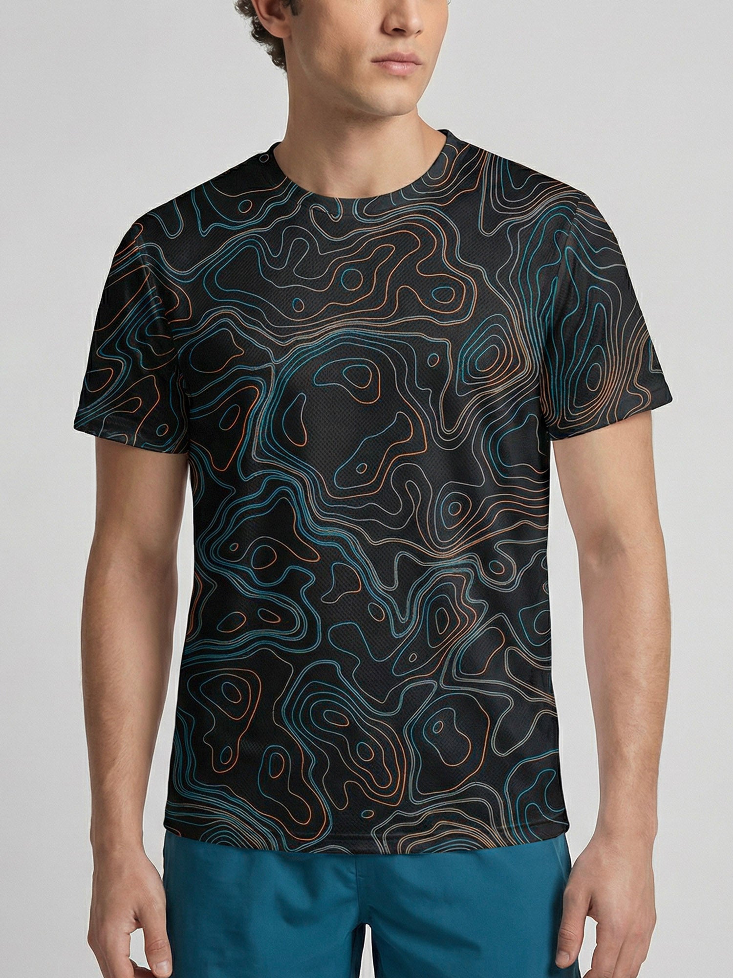 Dark Contours: Active Mesh T-shirt