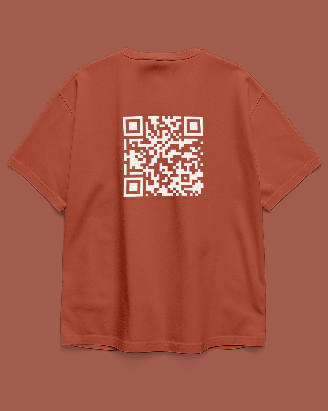 QR Tee: Custom QR Text On Oversized T-shirt