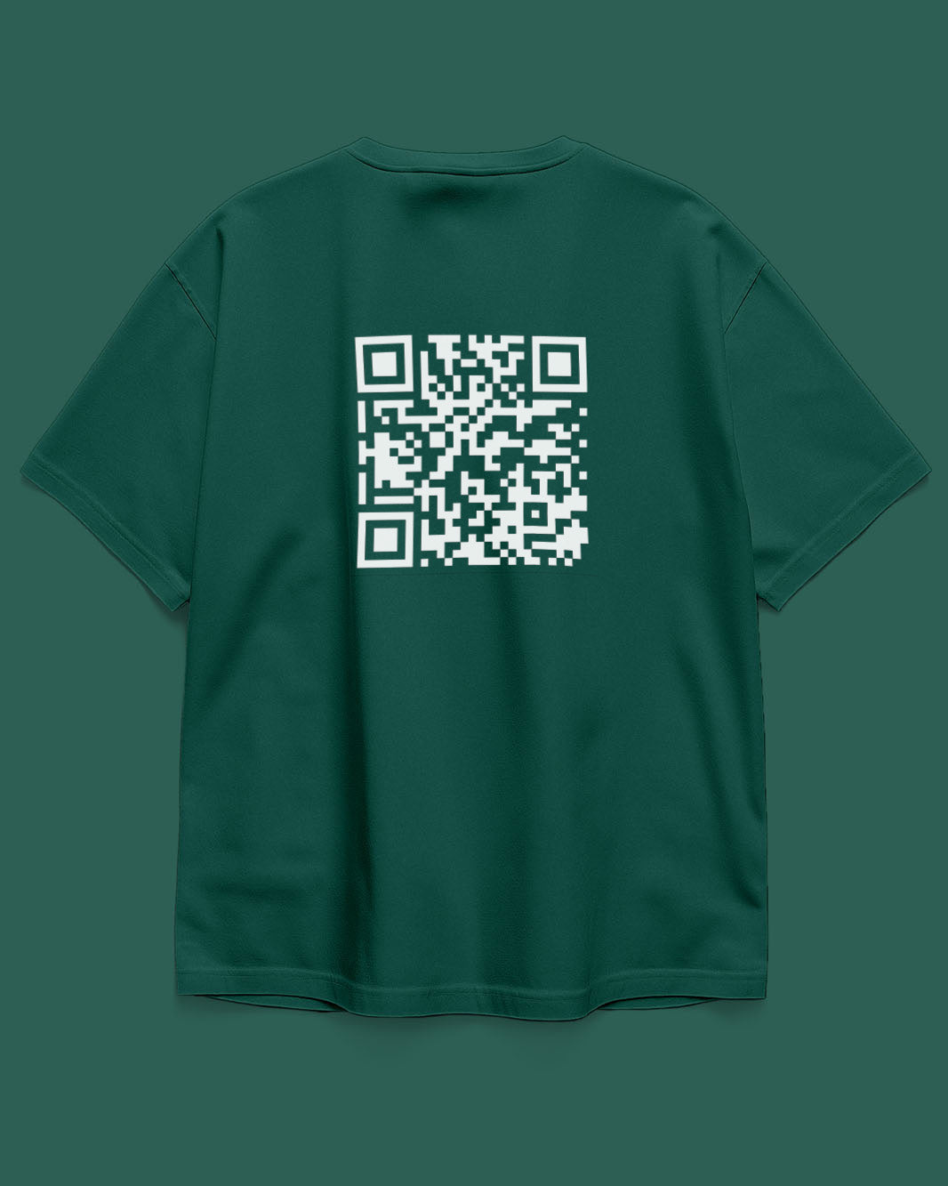 QR Tee: Custom QR Text On Oversized T-shirt
