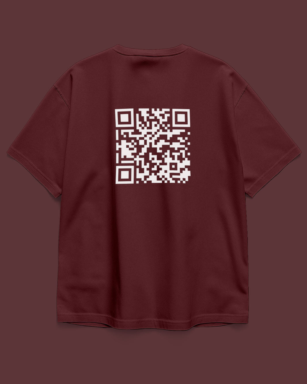 QR Tee: Custom QR Text On Oversized T-shirt