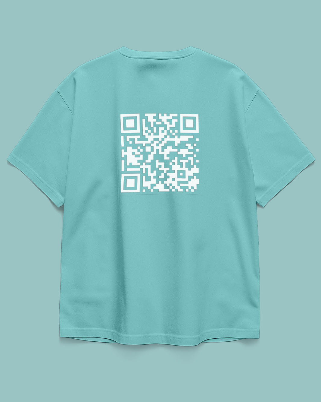 QR Tee: Custom QR Text On Oversized T-shirt