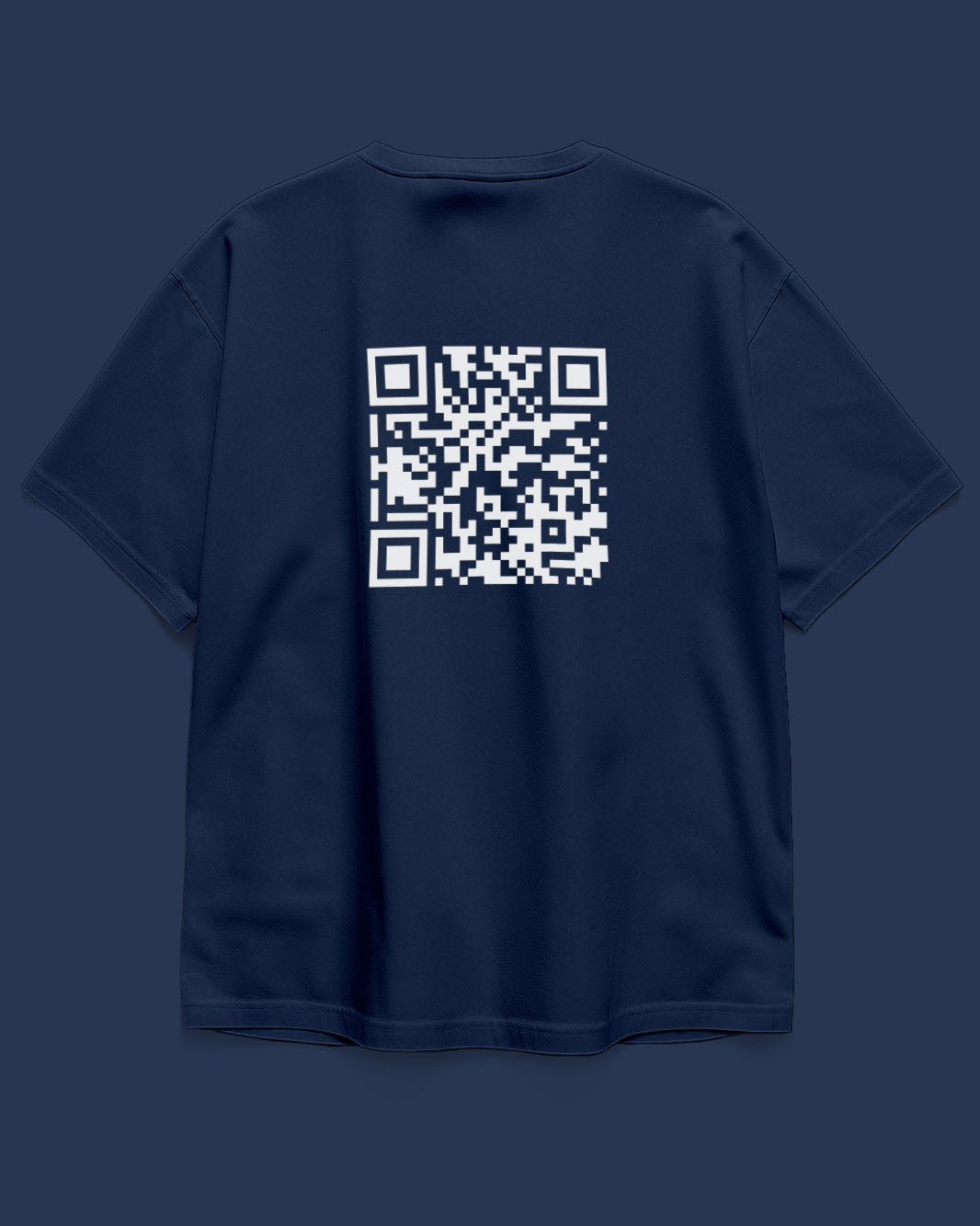 QR Tee: Custom QR Text On Oversized T-shirt