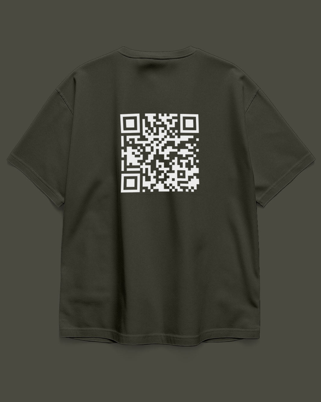 QR Tee: Custom QR Text On Oversized T-shirt