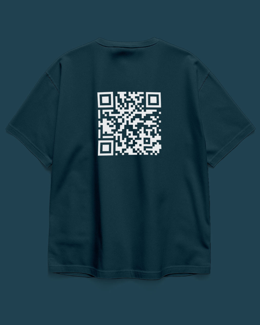 QR Tee: Custom QR Text On Oversized T-shirt