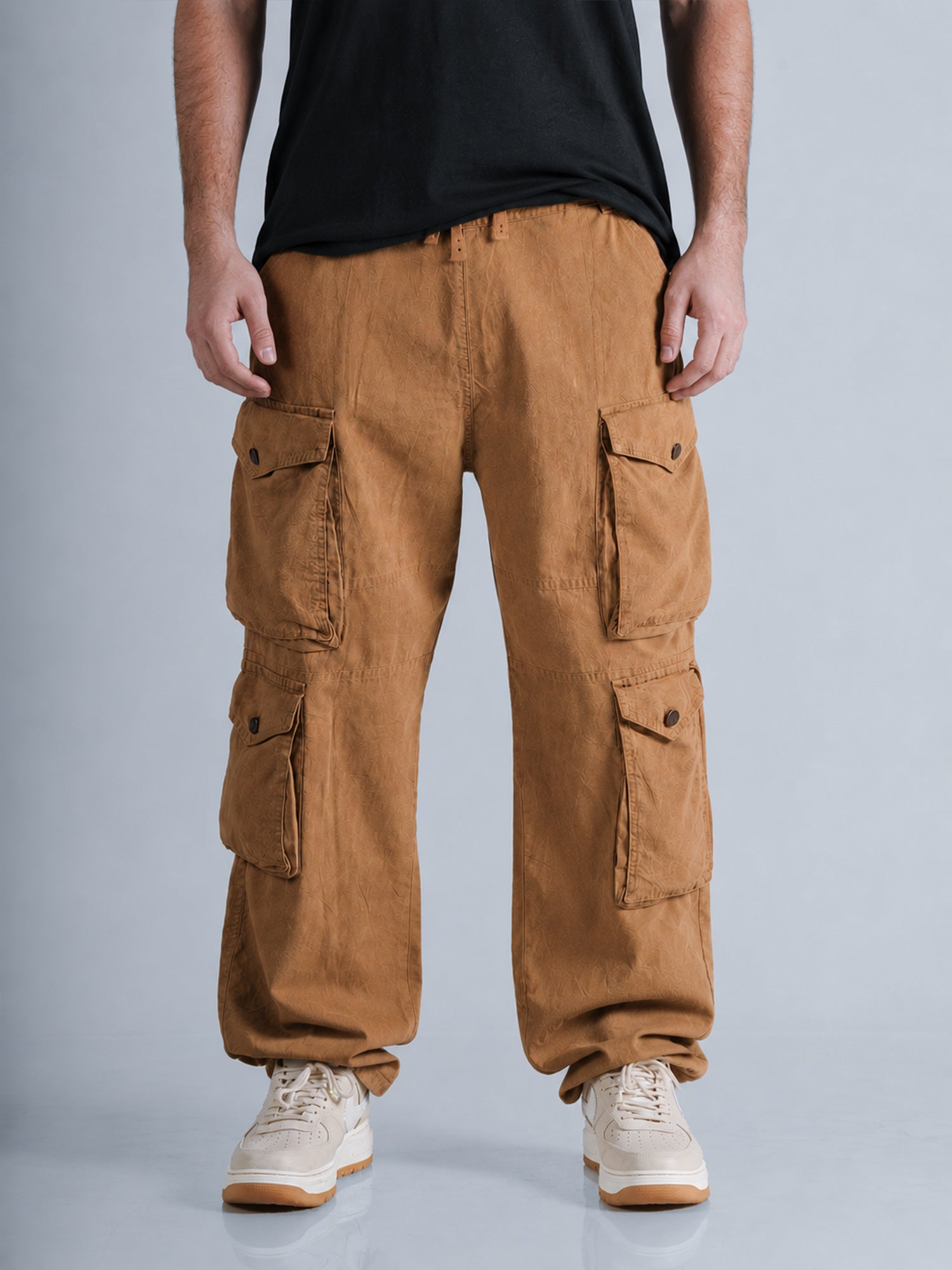Camel Tan Oversized Pockets Cargo Max Hoppers