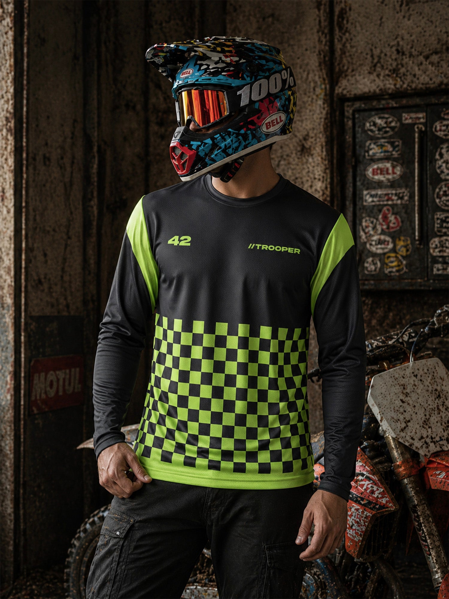 Turbo Neon Race Grid Full Sleeve Jersey