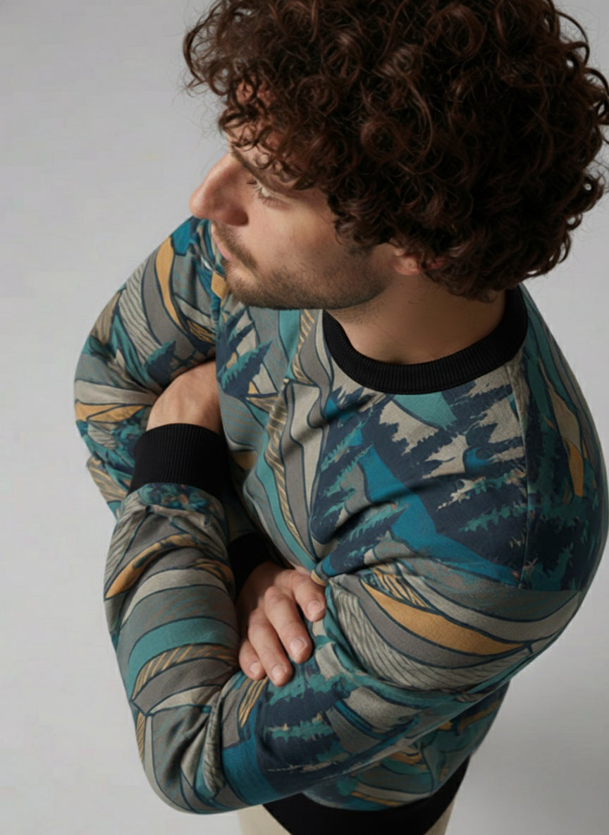 Forest Contours - Printed Sweatshirt