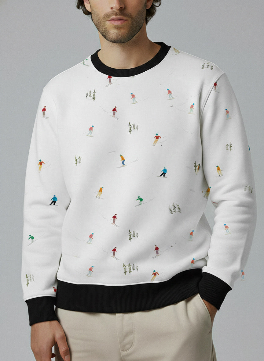Ski Tracks - Printed Sweatshirt