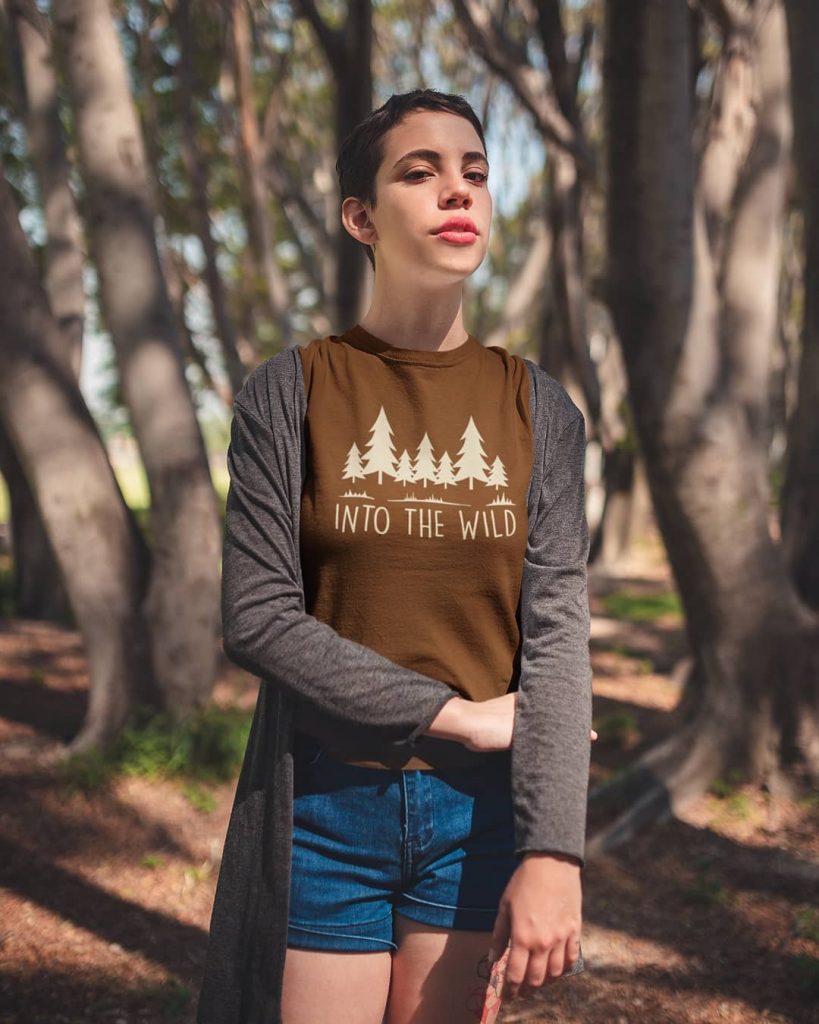 Girl in the woods. Graphic T-shirts for Men & Women  by Bombay Trooper