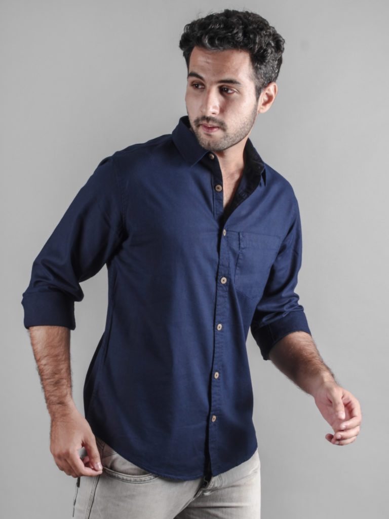 Solid Navy Blue – Luxury Bamboo Fiber Shirt For Men by Bombay Trooper