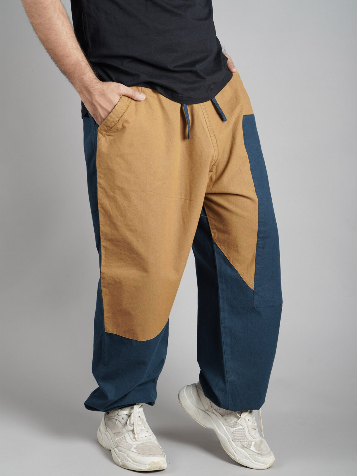 Duo Navy Tan Earthy Hoppers – Unisex Pants For Men And Women - Bombay ...